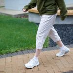 A person walking outside.