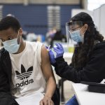 Little work has been done to understand young people’s willingness to receive COVID-19 vaccines. Above: a COVID-19 vaccination clinic at the University of Toronto Mississauga campus on May 6. THE CANADIAN PRESS/ Tijana Martin
