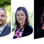 Headshots of New Dean of Law Richard Jochelson, Associate Dean JD program Virginia Torrie and Associate Dean Research Donn Short
