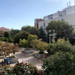 Fort Garry campus, looking along the pedway with Engineering and Admin buildings in sight.