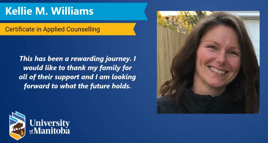 Kellie Williams, Extended Education grad, as she appeared in the virtual procession