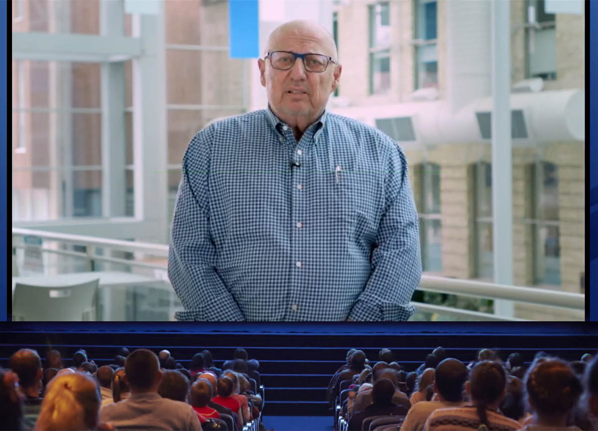 Dr. Brian Postl at the 2021 virtual spring convocation.