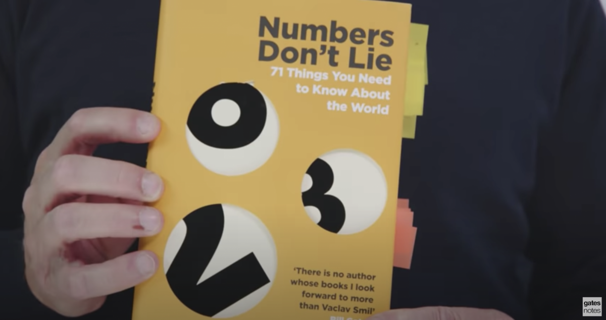 Screen shot from Bill Gates' video on Vaclav Smil's latest book