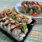 Three types of sushi rolls.