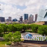 United Way 'Because We Love Winnipeg' campaign graphic, with Winnipeg city sign and Canadian Museum for Human Rights in image.