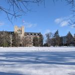 Fort Garry campus in winter, showing Tier Building. // Photo from Chris Reid