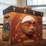 The Bentwood Box, which travelled with the TRC to all of its official events, is shown where it now resides at the National Centre for Truth and Reconciliation.
