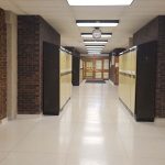 Robson Hall 100 level hallway showing student lockers