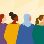 International Women's Day graphic showing diverse women.