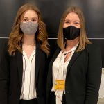 Robson Hall’s 2022 Kawaskimhon moot team: Katie Rothwell (3L) and Keira Hasenack (2L), beaming hugely behind their masks while attending the consensus-based, non-adversarial Indigenous moot in Montreal.