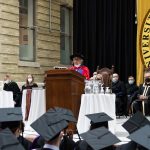 margaret lavallee speaking at convocation
