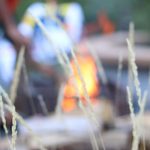 A ceremonial flame lit at the Mashkiki Gitigaan - Medicine Garden.