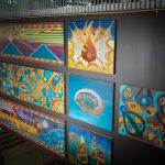 Colourful art installation at the Active Living Centre.