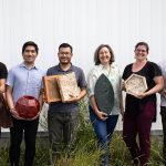 ‘TeamBIOM_Lab’ Team members from left to right: Leonardo Tellez Gonzalez (MITACS Intern), Dominico IV Obmerga (Undergraduate research assistant), Magdiel Antonio Ramos (MITACS Intern), Mercedes Garcia-Holguera (Assistant Professor, Faculty of Architecture), Jessica Piper (Research Assistant), Vyas Gopal (Undergraduate Research Assistant)