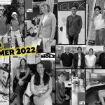 Black and white image of co-op students at their work placements.