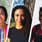 Compilation photo of three curators: Grace Deveney, Lillian O'Brien Davis and Shalaka Jadhav.