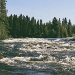 Wekusko Falls flowing through Northern Manitoba.