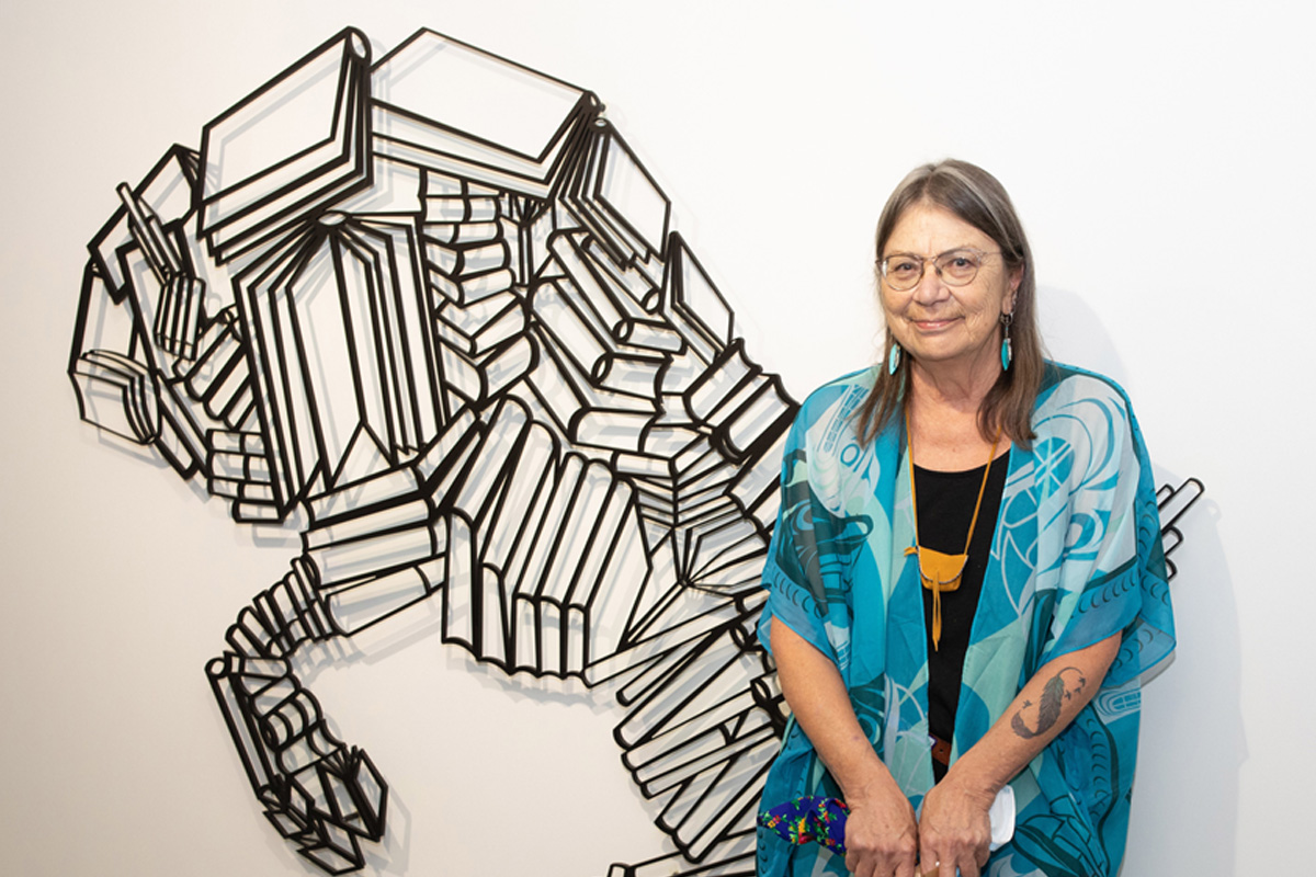 Indigenous Art and Val Vint at in Elizabeth Dafoe Library