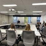 Douglas Brown, FKRM's dean speaks to students at Take Your Kid to Work Day