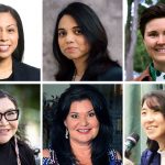 Compilation of headshots of six Rady Faculty women.