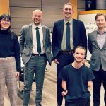 Manitoba Laskin moot competition team 2023 of Megan Filyk, Eric Gagnon, Eric App, Matt Reimer, and Bradley Légaré