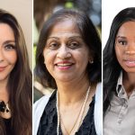 Headshots of Vanessa Van Bewer, Rani Hajela Srivastava and Ann Nzeruem.
