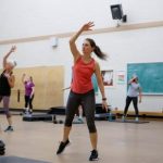 A woman doing an aerobic exercise