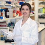 Graduate student Diana Topolnitska in her lab.
