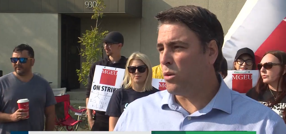 The Manitoba Government and General Employees' Union and Manitoba Public Insurance are set to meet with a conciliator Thursday. Ahead of the meeting, MGEU president Kyle Ross spoke with picketing MPI workers.
