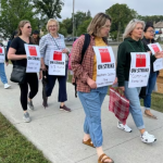 People walking the picket line