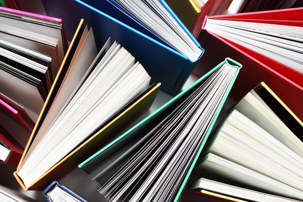 slightly opened books