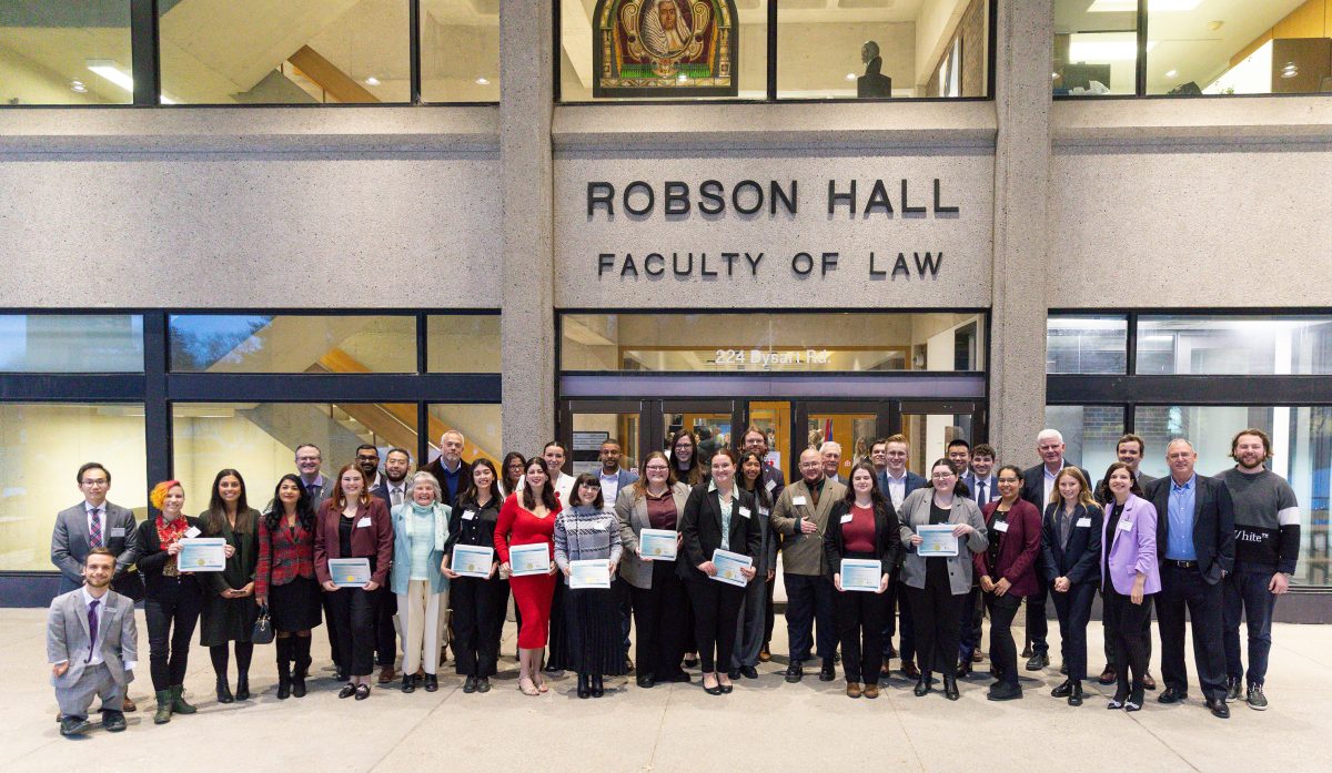 Photo of Student award winners with some of the donors' friends and loved-ones.