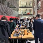 A crowd of students with their display prototypes