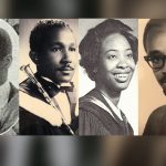UM Black History Month figures (L-R): The first black man to graduate from UM, Hewburn Greenridge [MD/1920]; Lindley Abdulah, 42nd UMSU President in 1960; the first Black woman to attend UM, June Marion James [BSc/63, BSc(Med)/67, MD/67]; and Horace Patterson, 51st UMSU President in 1968-1969.