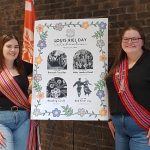 Left to right, Chloe Dreilich-Girard (MILSA External Affairs Coordinator - Métis), Kaitlyn Clarke (MILSA Social Media Co-Coordinator and poster artist).