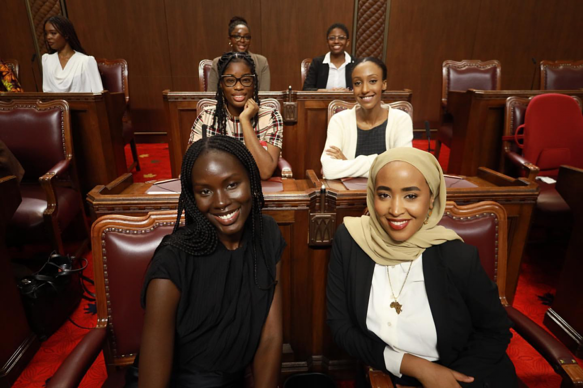 UM Faculty of Science student Reem Elmahi (right) in the House of Commons.
