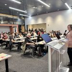 Janine Carmichael welcoming participants to the Sprint to Innovate Networking and Training Event.