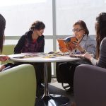 Elder with a group of students