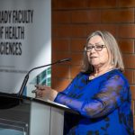 Dr. Catherine Cook speaks at her retirement celebration.