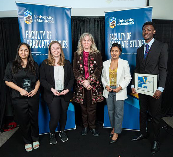 L to R Anam Ara, Sara Crooks, Dr. Kelley Main,Ruwani Wimalasekara, Samual Lawal