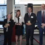 Newly-named Jurists who attended the April 4th Spring Reception (left to right): Erin Wilcott, Executive Director of the Manitoba Law Foundation, The Honourable Madam Justice Freda Steel, The Honourable Madam Justice Diana Cameron, Peter Kingsley, K.C., Executive Director of Legal Aid Manitoba, Ian Scarth, Leah Kosokowsky, CEO of the Law Society of Manitoba.