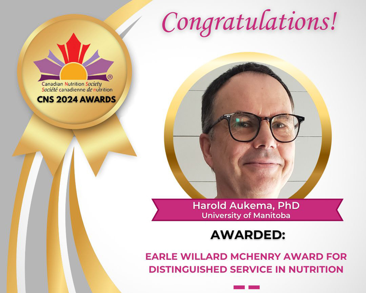 Harold Aukema award announcement