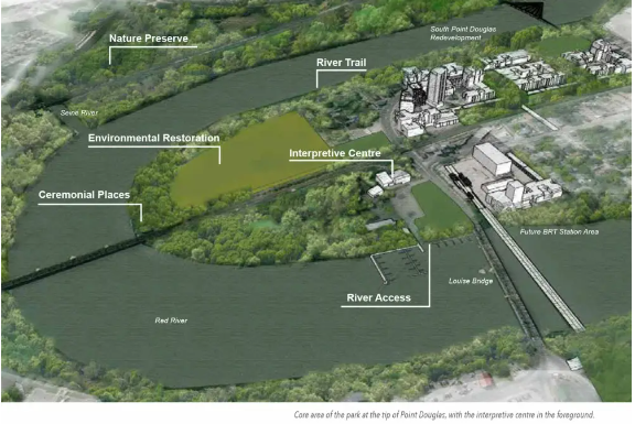Map of The Forks and Point Douglas area