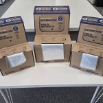 Three cardboard boxes on a table