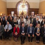 Judges and their former clerks from the past 20 years of the Faculty of Law’s Manitoba Court of Appeal clerkship program gathered for a reunion on May 10, 2024.Photo by Mike Latschislaw.