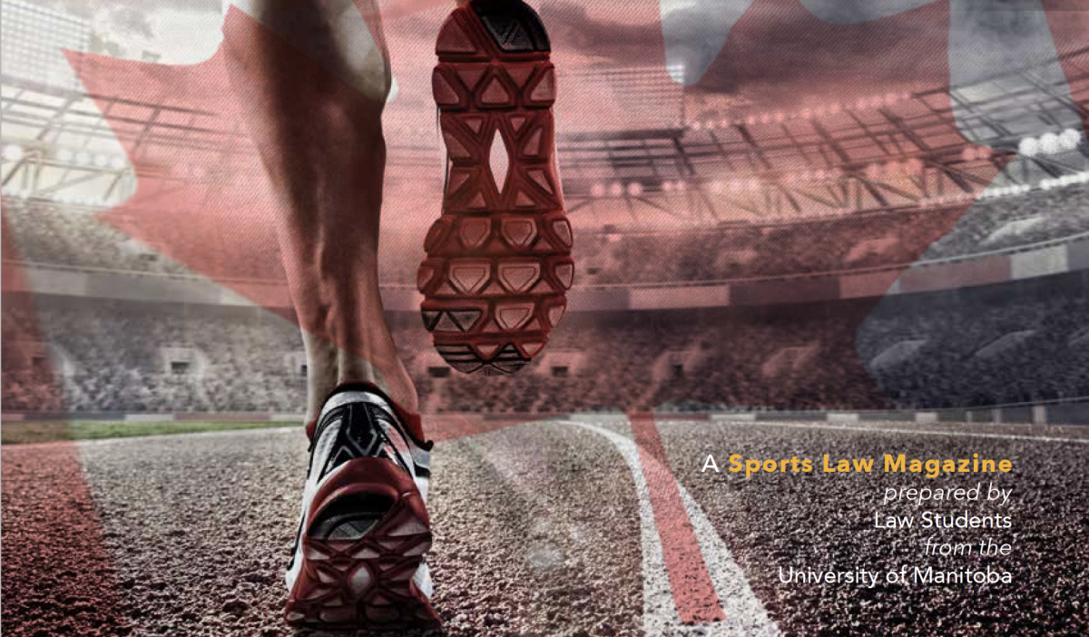 Cover graphic of Robson Rundown magazine showing athletic feet running in racing track runners.