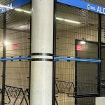 Bike cage at the Active Living Centre