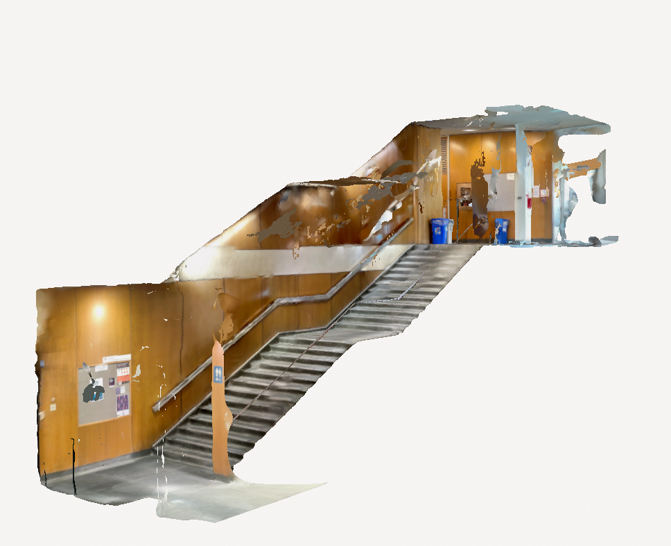 Preliminary photogrammetry (3D scan) of John A. Russell staircase.