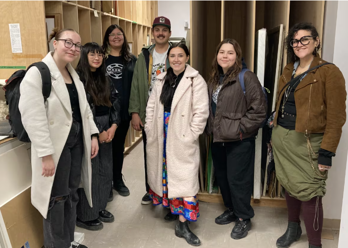 Student members of the University of Manitoba's Indigenous Student Led Indigenous Art Purchase Program. (Submitted by C.W. Brooks-Ip)