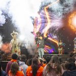 Supaman performing at Mino-pimatisiwin 2024.